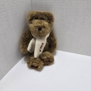 2001 Vintage Polo Ralph Lauren Plush Teddy Bear w/ Cream Scarf 8"